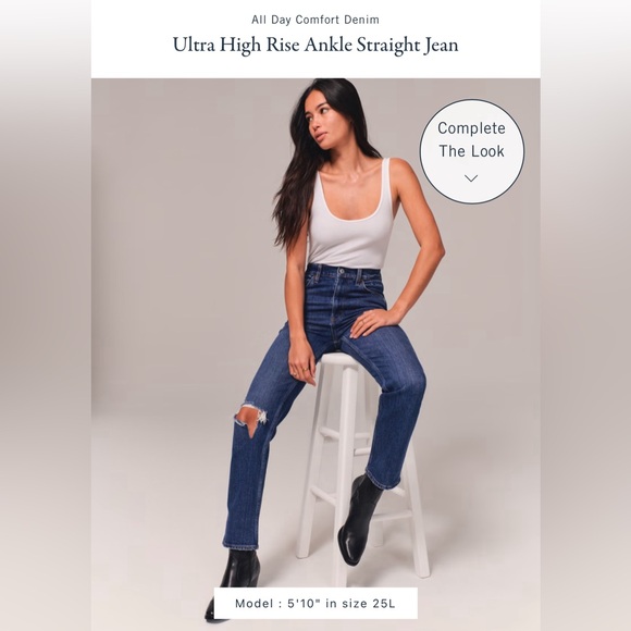 Abercrombie and Fitch Ultra High Rise Straight Jean Size 25/0 Regular - Picture 6 of 10